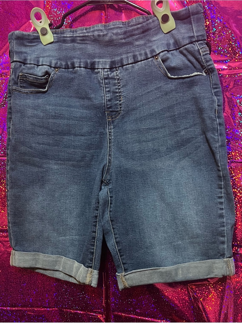 Source Unknown Mid-Rise Blue Jean Bermuda Shorts